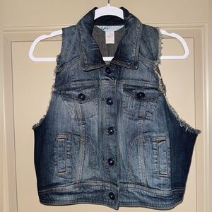 Lightly Distressed Denim Vest